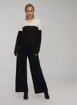 13802 Black Silvery Wide Leg Pants
