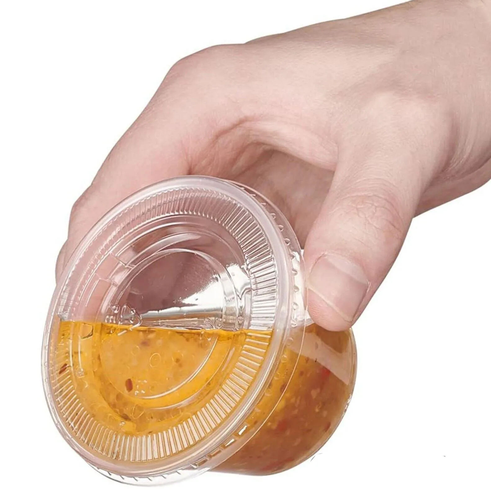 16 PCS Clear Shot Plastic Disposable Portion Cups With Lids In Bag 4 Oz - New
