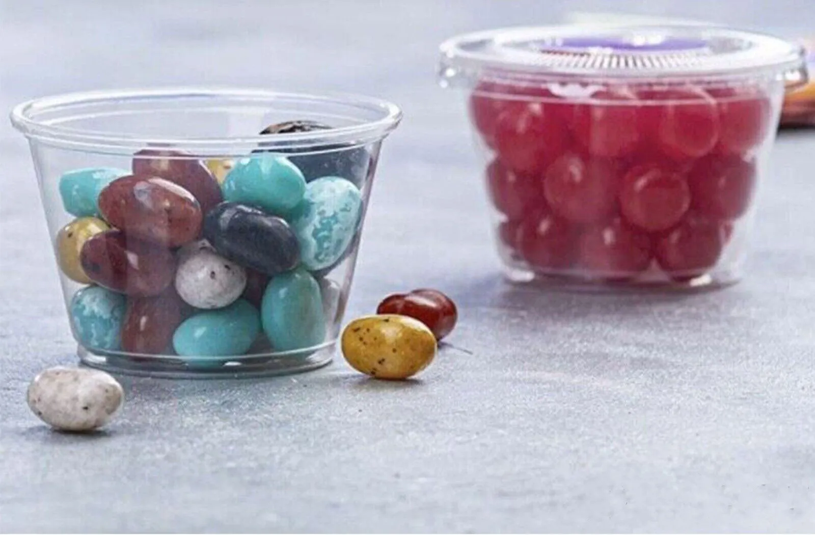 16 PCS Clear Shot Plastic Disposable Portion Cups With Lids In Bag 4 Oz - New