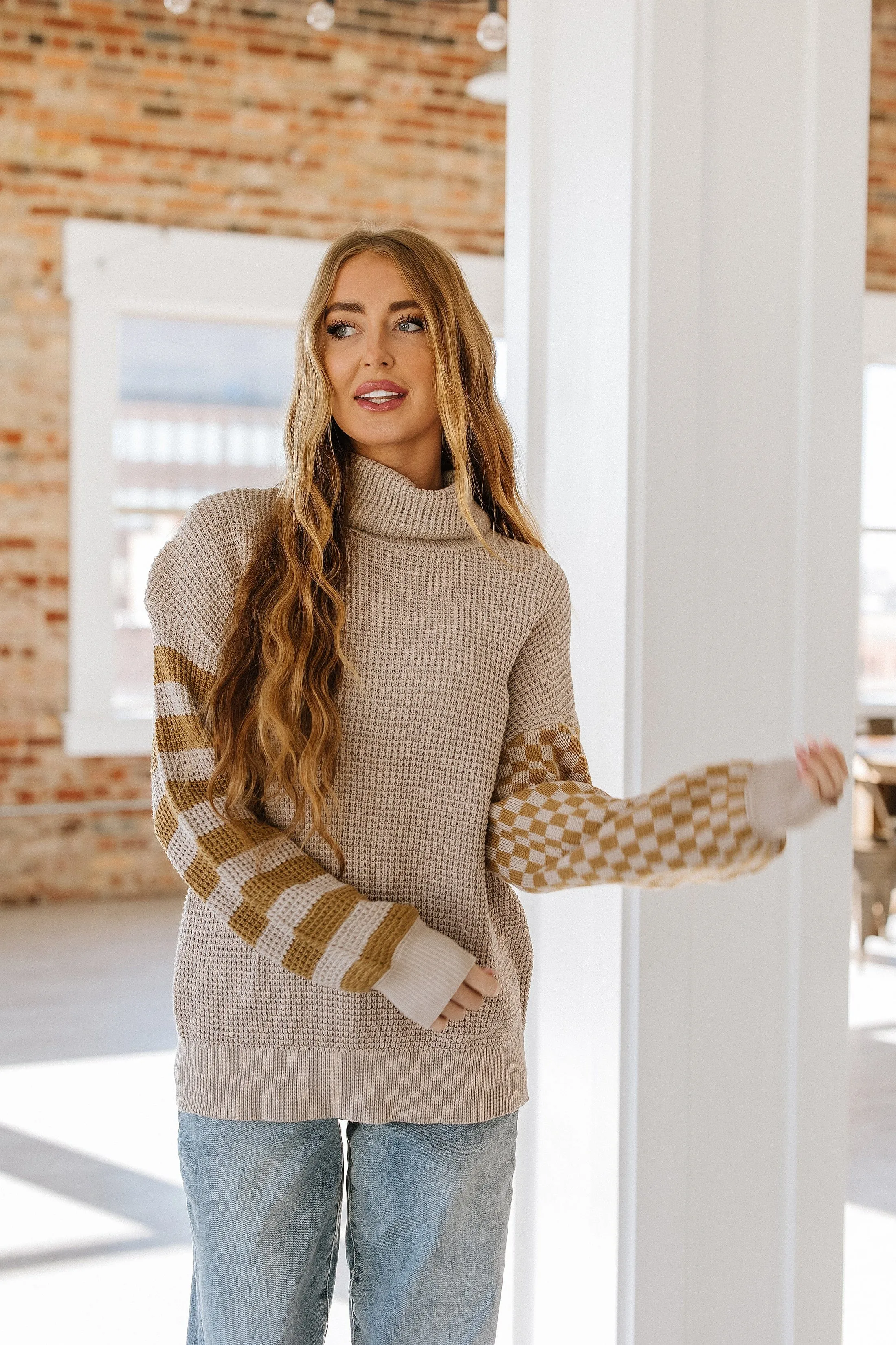 Alyssa Mixed Print Sweater | DROPSHIP