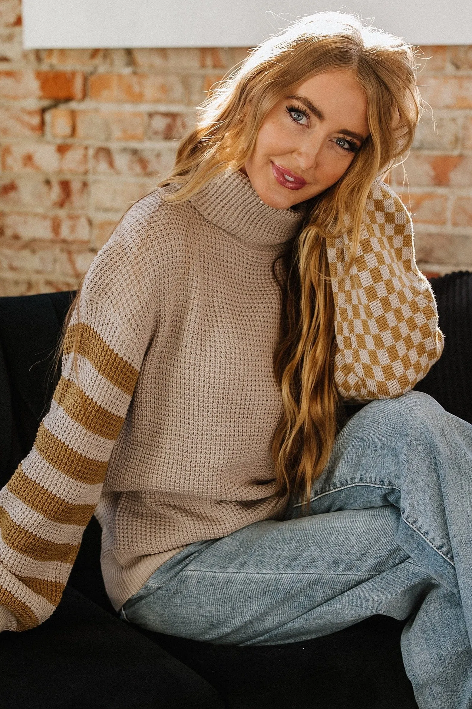 Alyssa Mixed Print Sweater | DROPSHIP