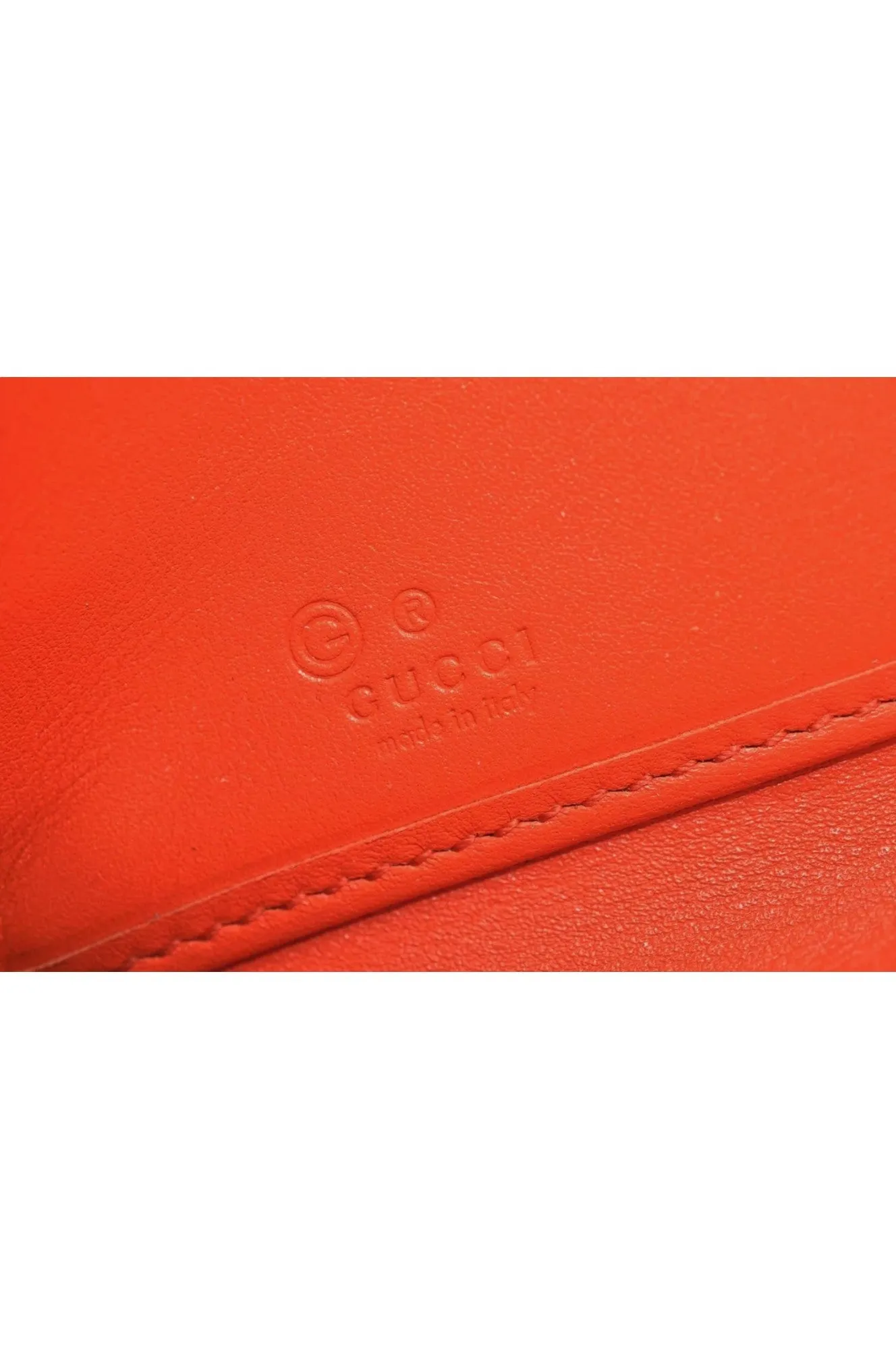 Authentic GUCCI Micro Guccissima Leather Long Wallet Purse 449391 Orange 6273L