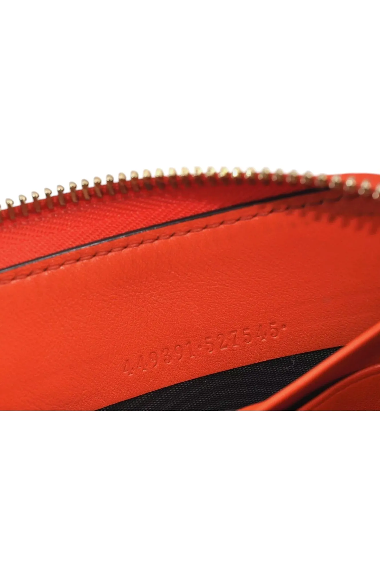 Authentic GUCCI Micro Guccissima Leather Long Wallet Purse 449391 Orange 6273L