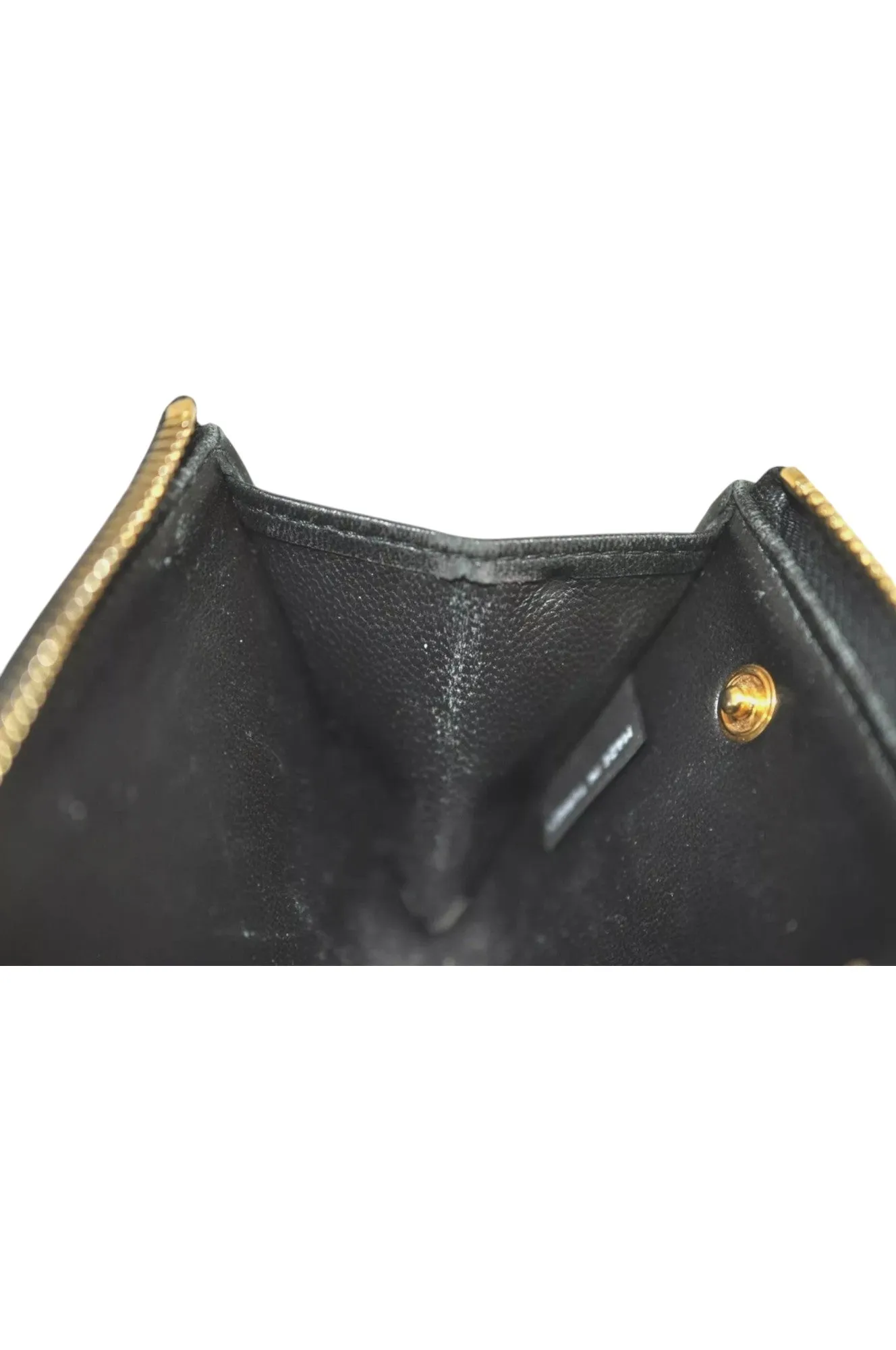 Authentic MIU MIU Vintage Matelasse Leather Coin Case Purse Black 8330L