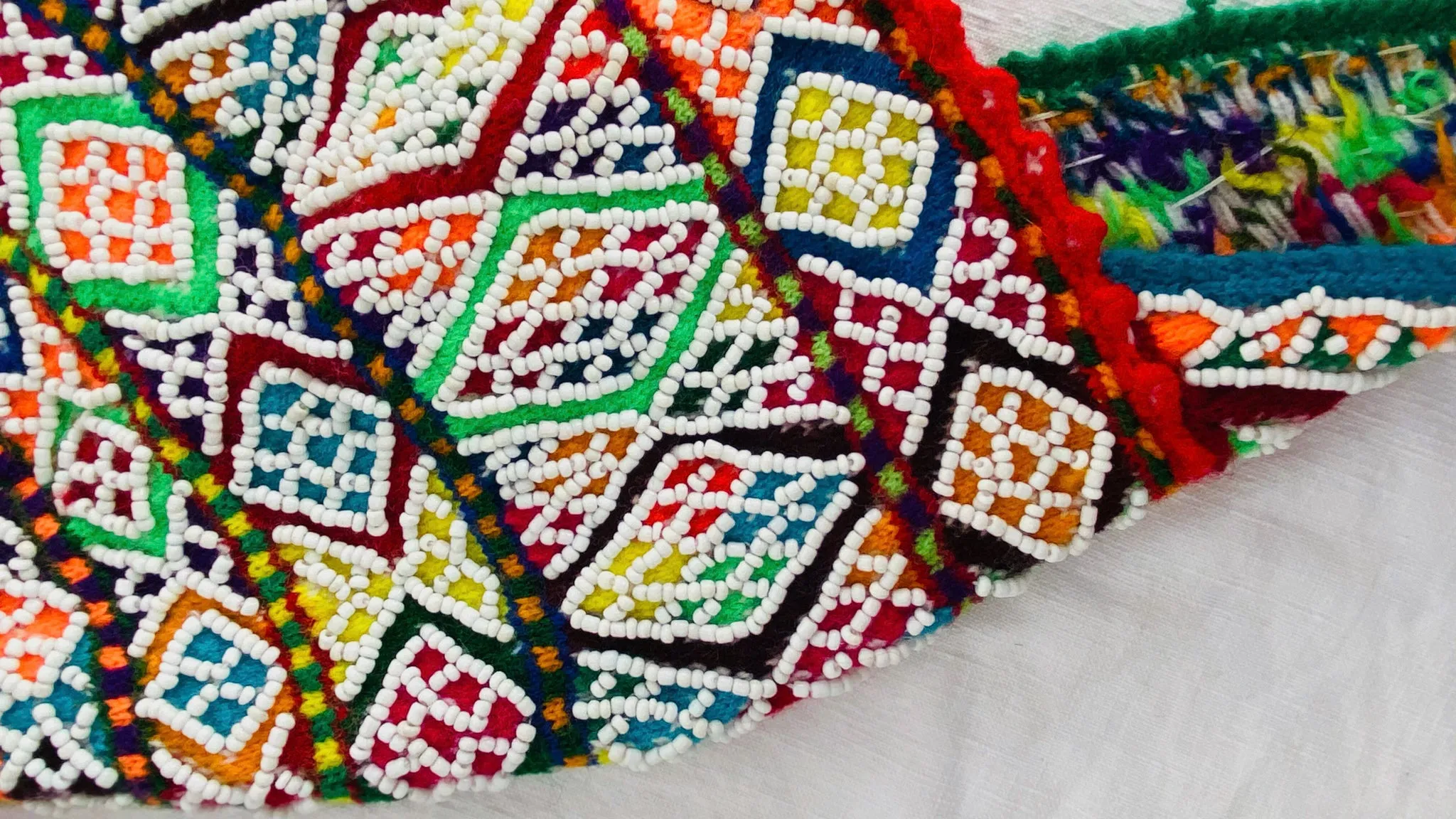 Beaded Shaman Ch'ullo Hat. Peru. Winter Hat. Chullo. 0208