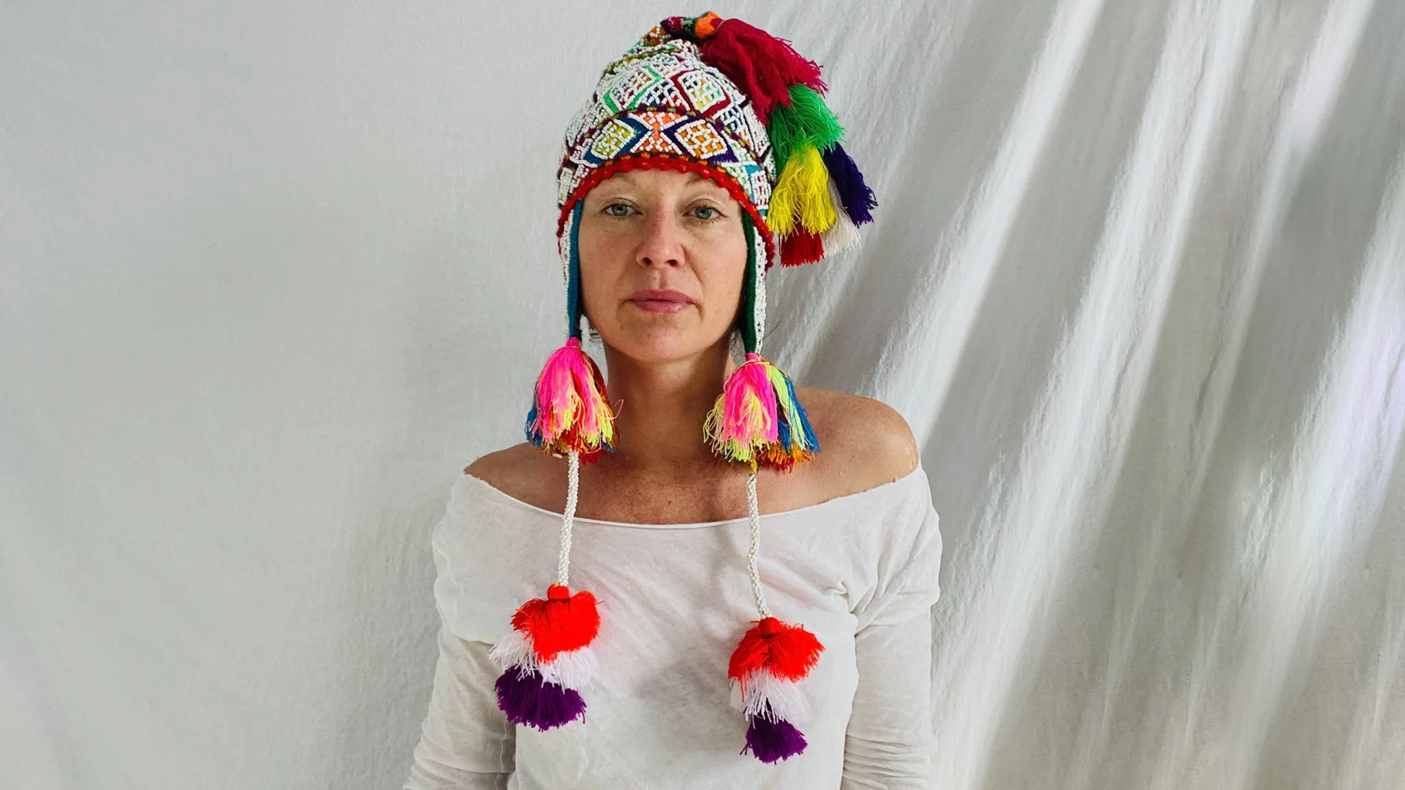 Beaded Shaman Ch'ullo Hat. Peru. Winter Hat. Chullo. 0208