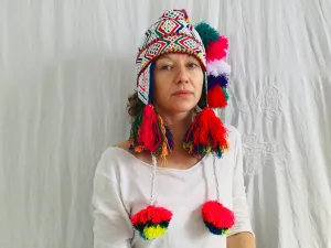 Beaded Shaman Ch'ullo Hat. Peru. Winter Hat. Chullo