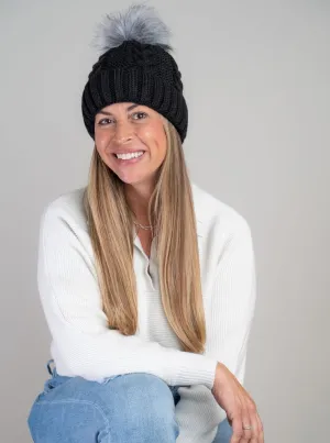 Beanie With Pom [Black-32506]