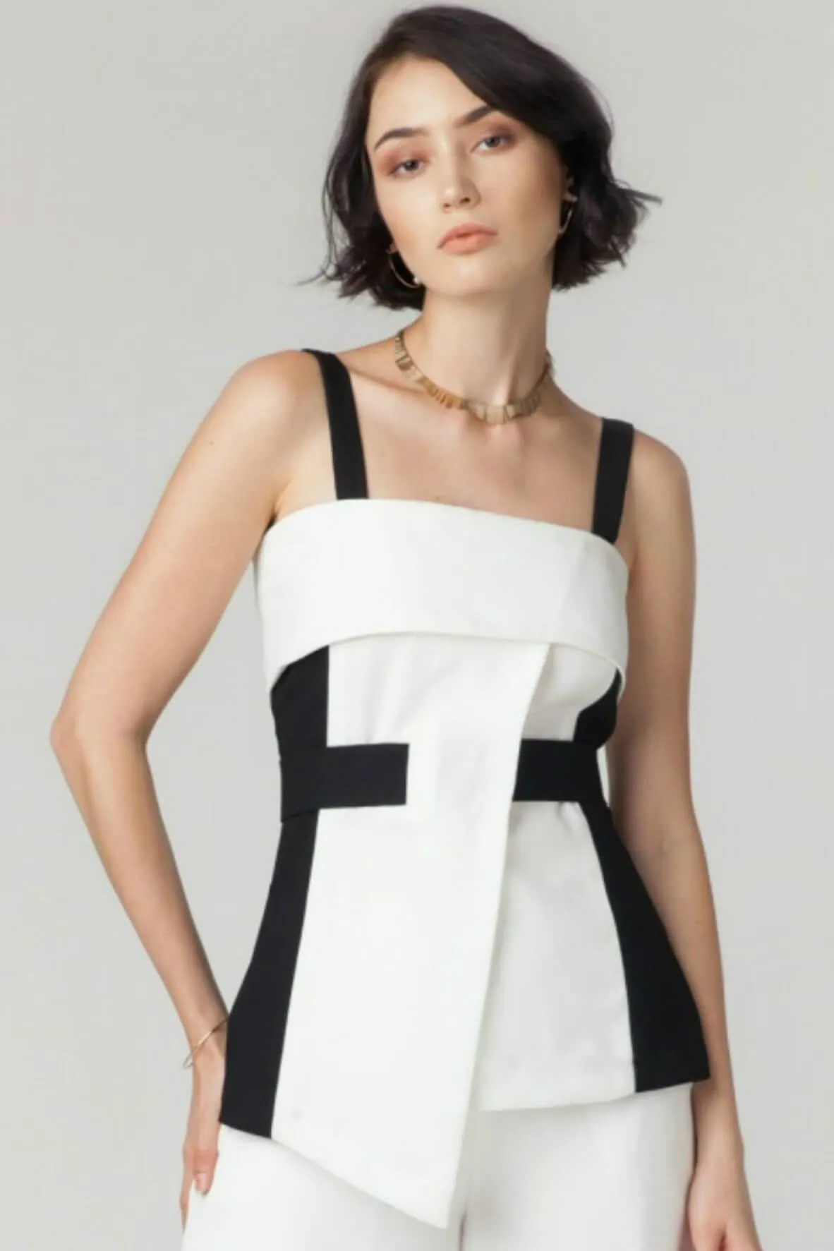 Bi-Color Keira Asymmetric Cami Top