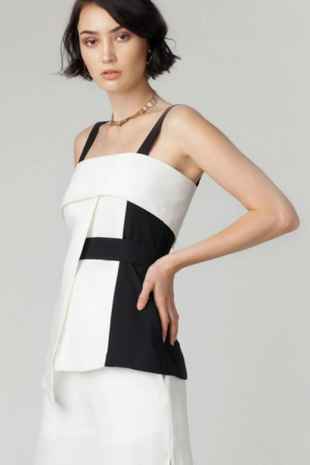 Bi-Color Keira Asymmetric Cami Top