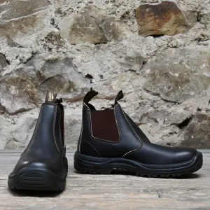 Blundstone Slip-On Work Boot W/Safety Ratings In Brown Oiled Leather