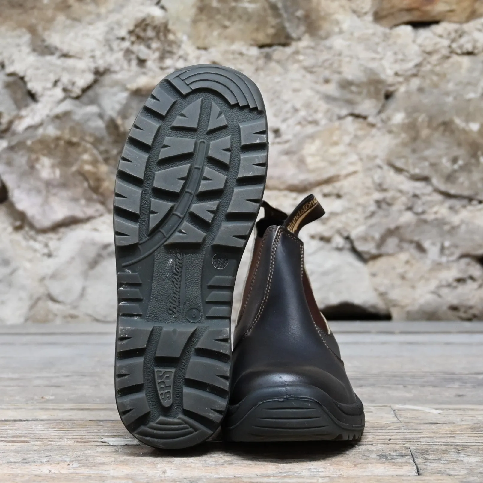 Blundstone Slip-On Work Boot W/Safety Ratings In Brown Oiled Leather