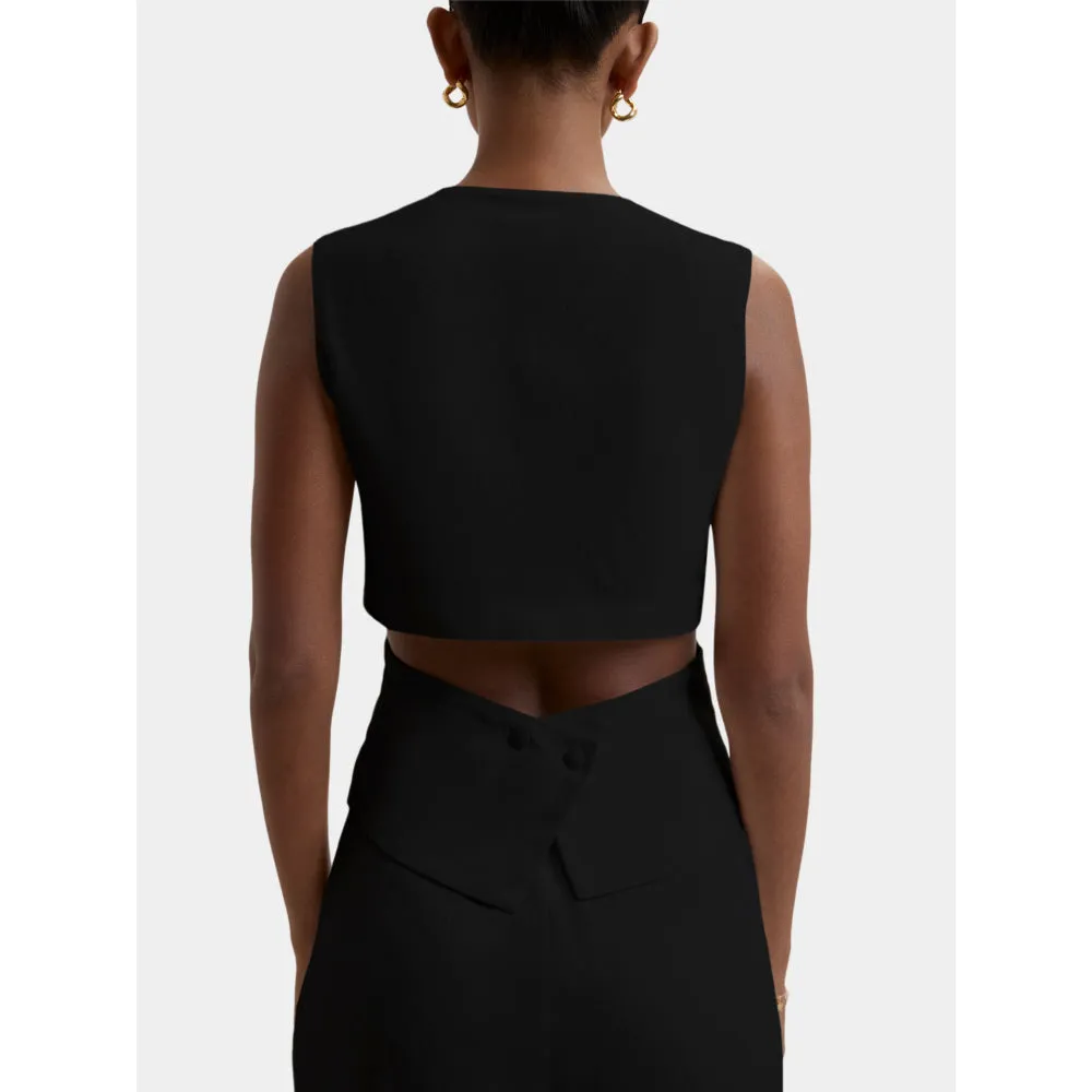 Bouji Kyoto Cut Out Waist Coat Black