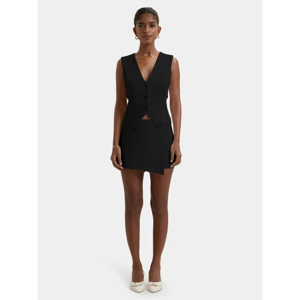 Bouji Kyoto Cut Out Waist Coat Black