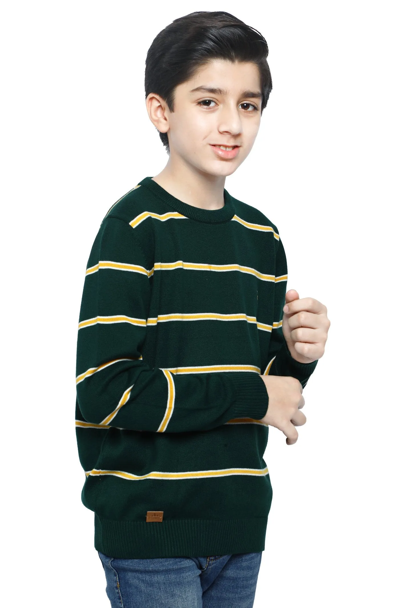Boys Sweaters In Green SKU: KBE-0162-GREEN