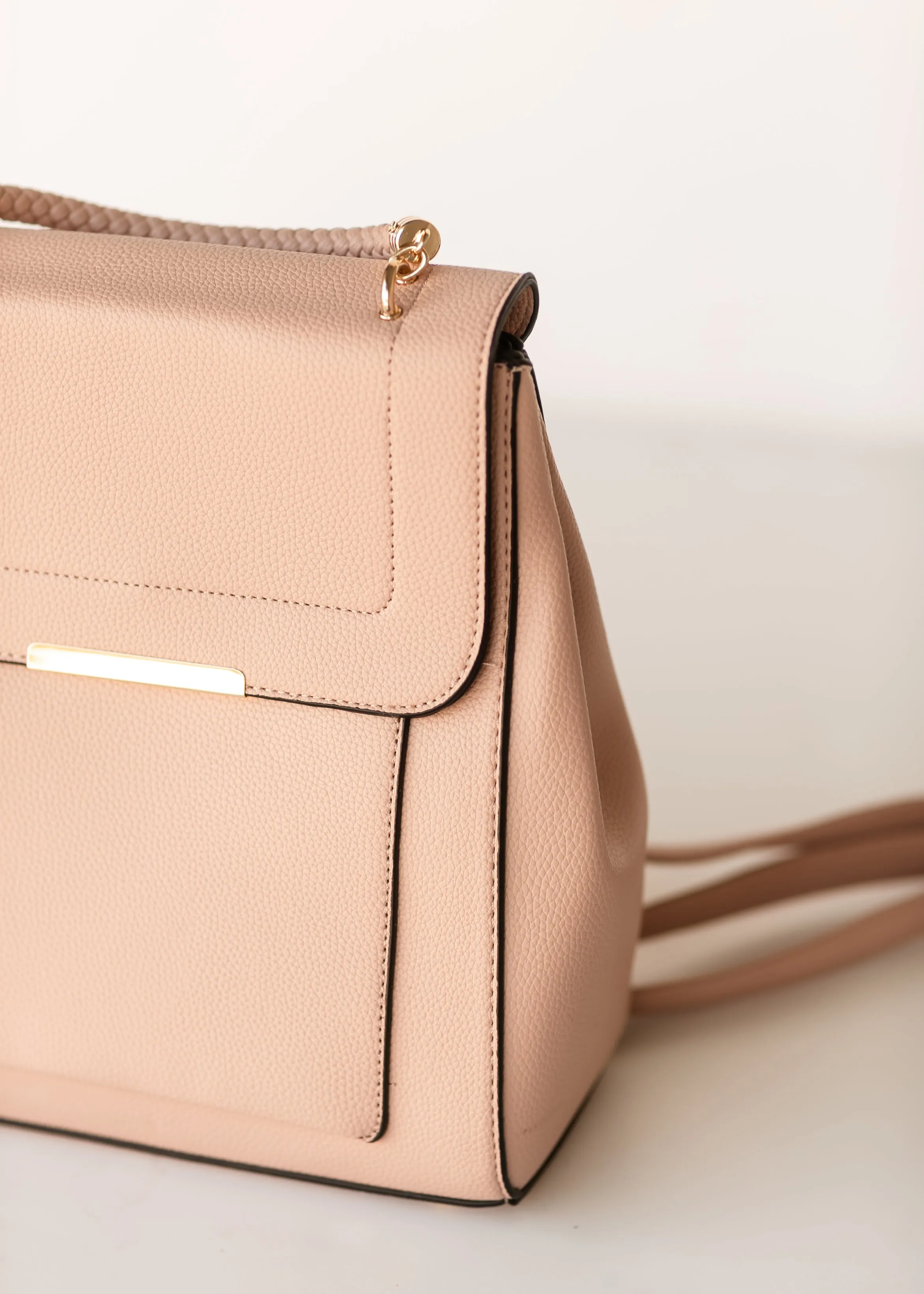 Braided Handle Flap-over Backpack - FINAL SALE