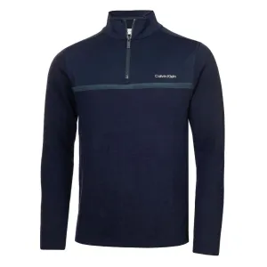 Calvin Klein Padera 1/4 Zip Hybrid Sweater 2024 CKMA24918 - Evening Blue Marl