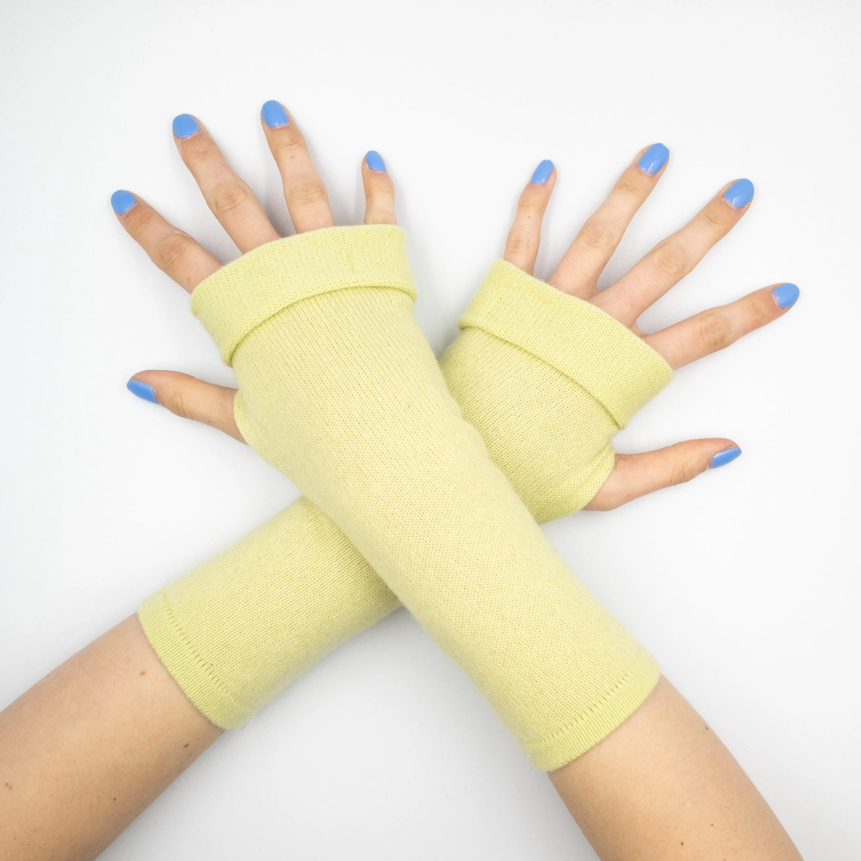 Celery Green Fingerless Gloves