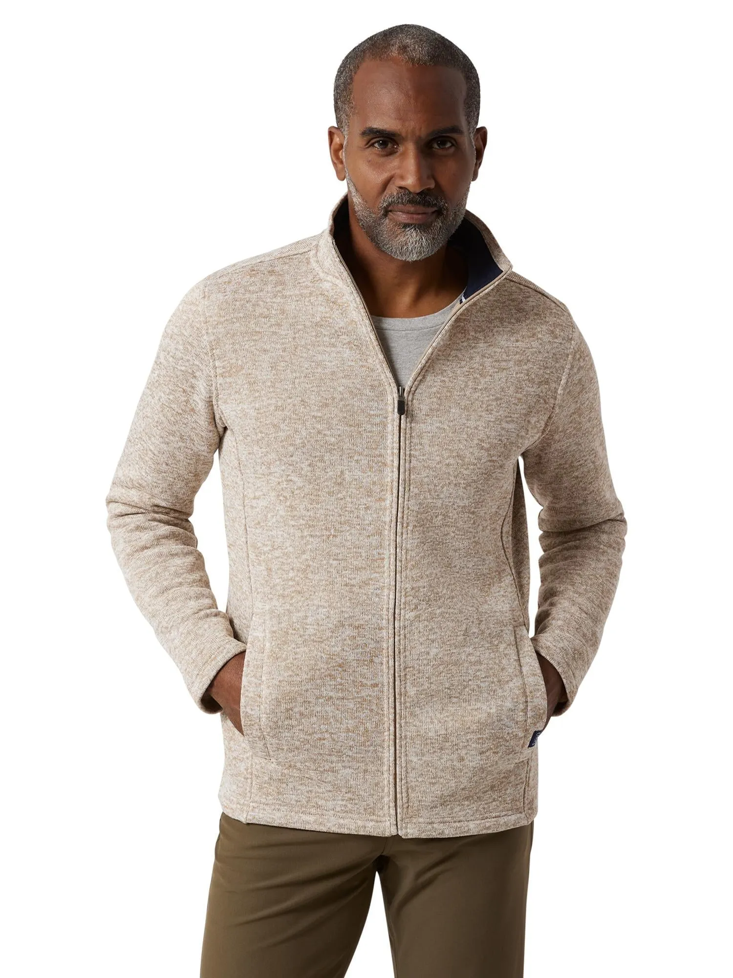Chaps Men's & Big Men's Coastal Full Zip Fleece Sweater Jacket