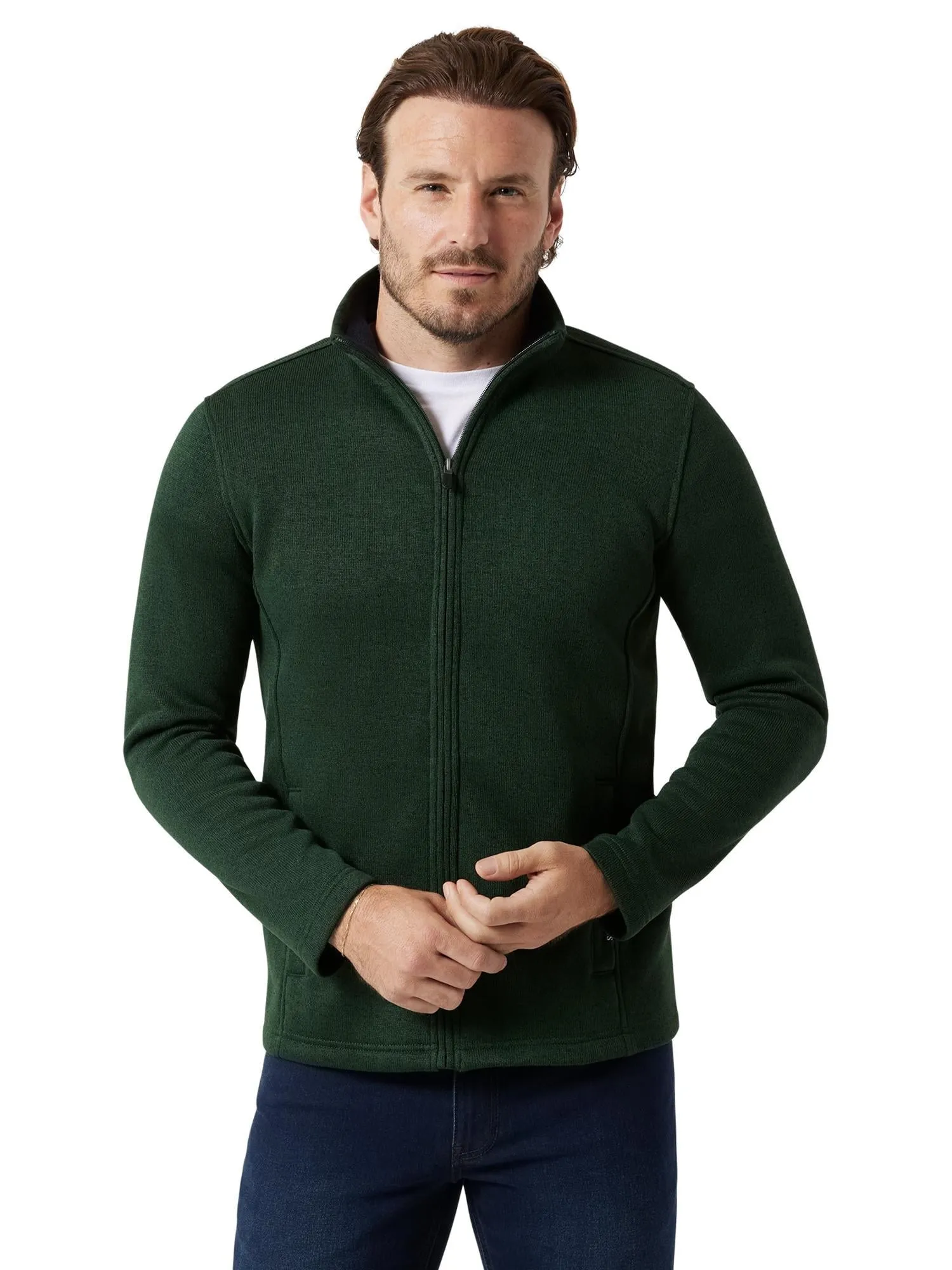 Chaps Men's & Big Men's Coastal Full Zip Fleece Sweater Jacket
