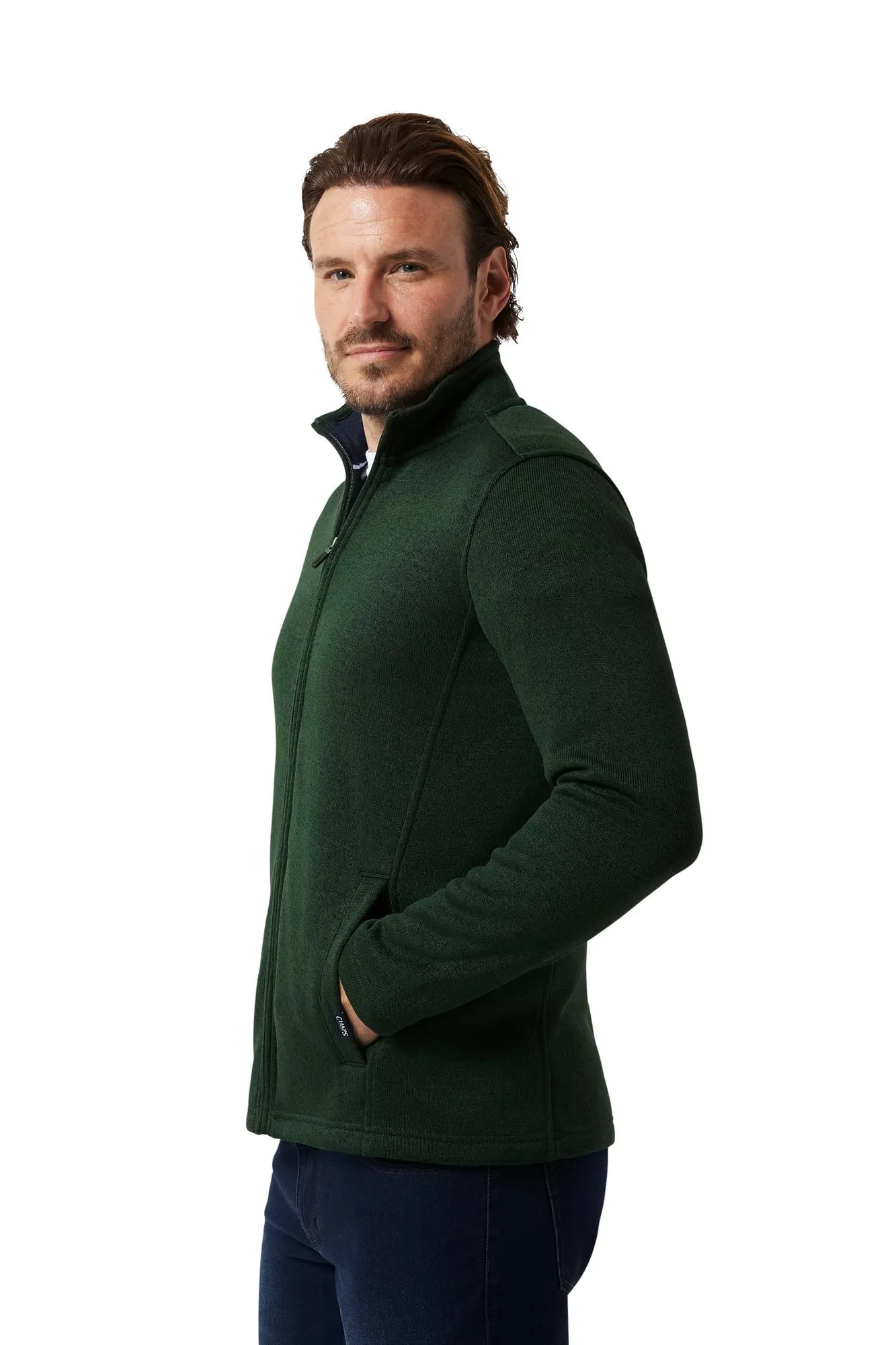 Chaps Men's & Big Men's Coastal Full Zip Fleece Sweater Jacket