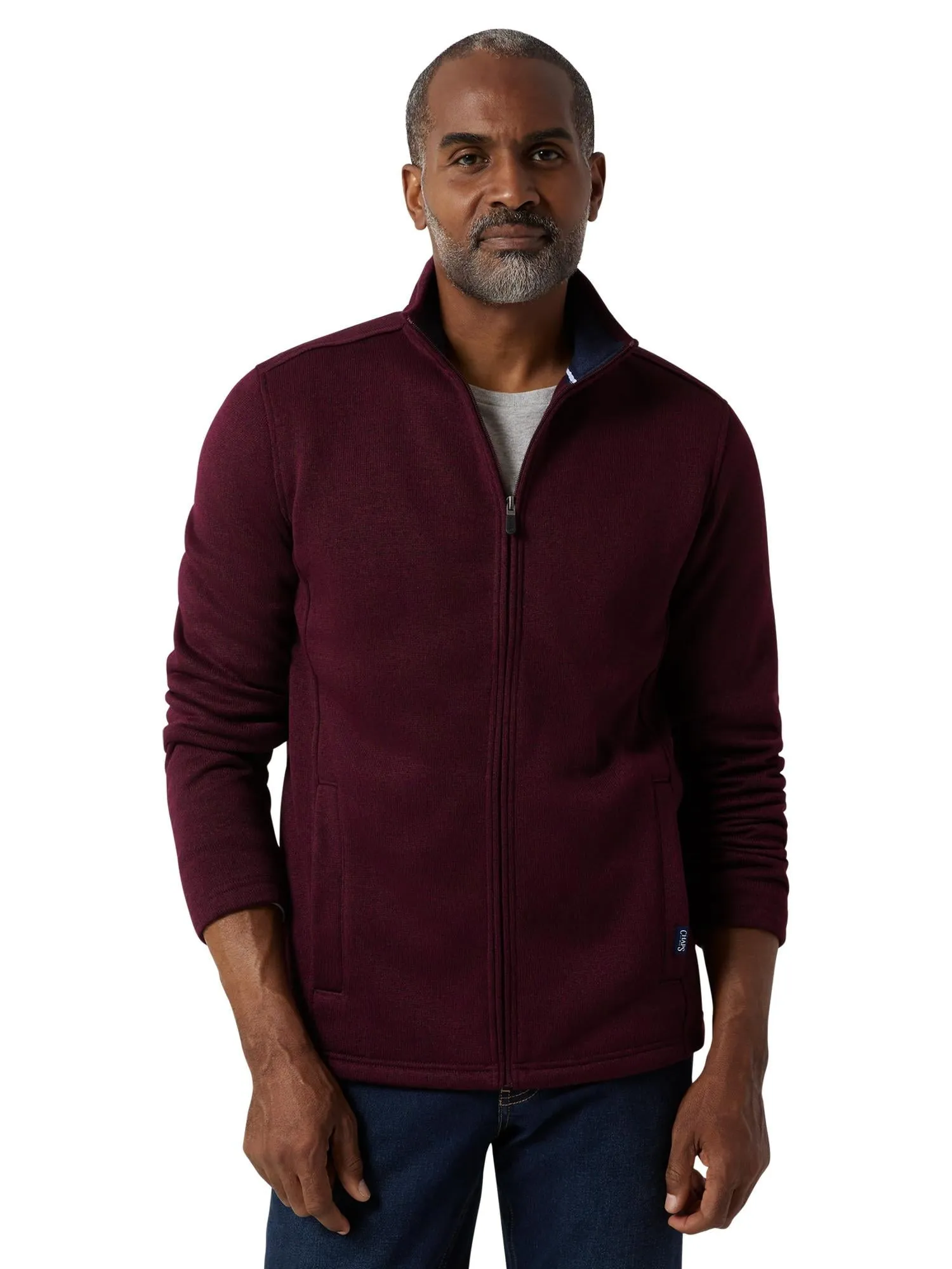 Chaps Men's & Big Men's Coastal Full Zip Fleece Sweater Jacket
