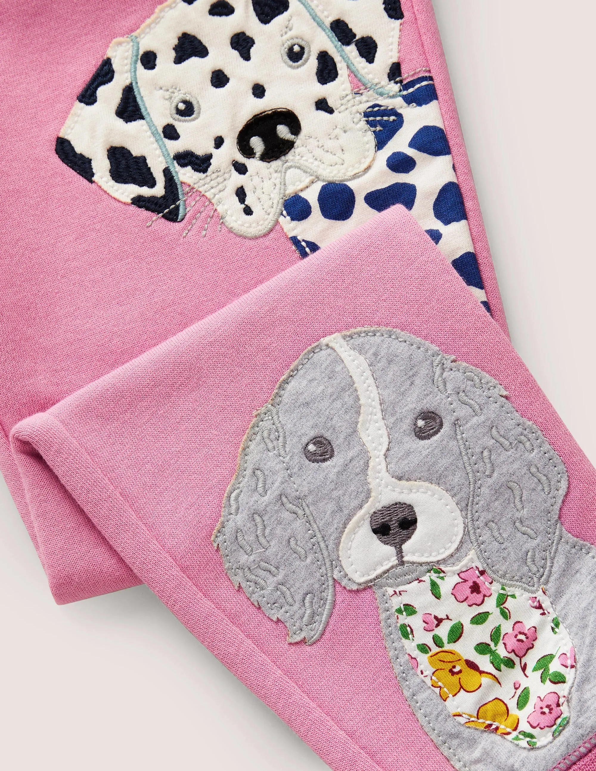 Cosy Appliqué Joggers-Formica Pink Puppies