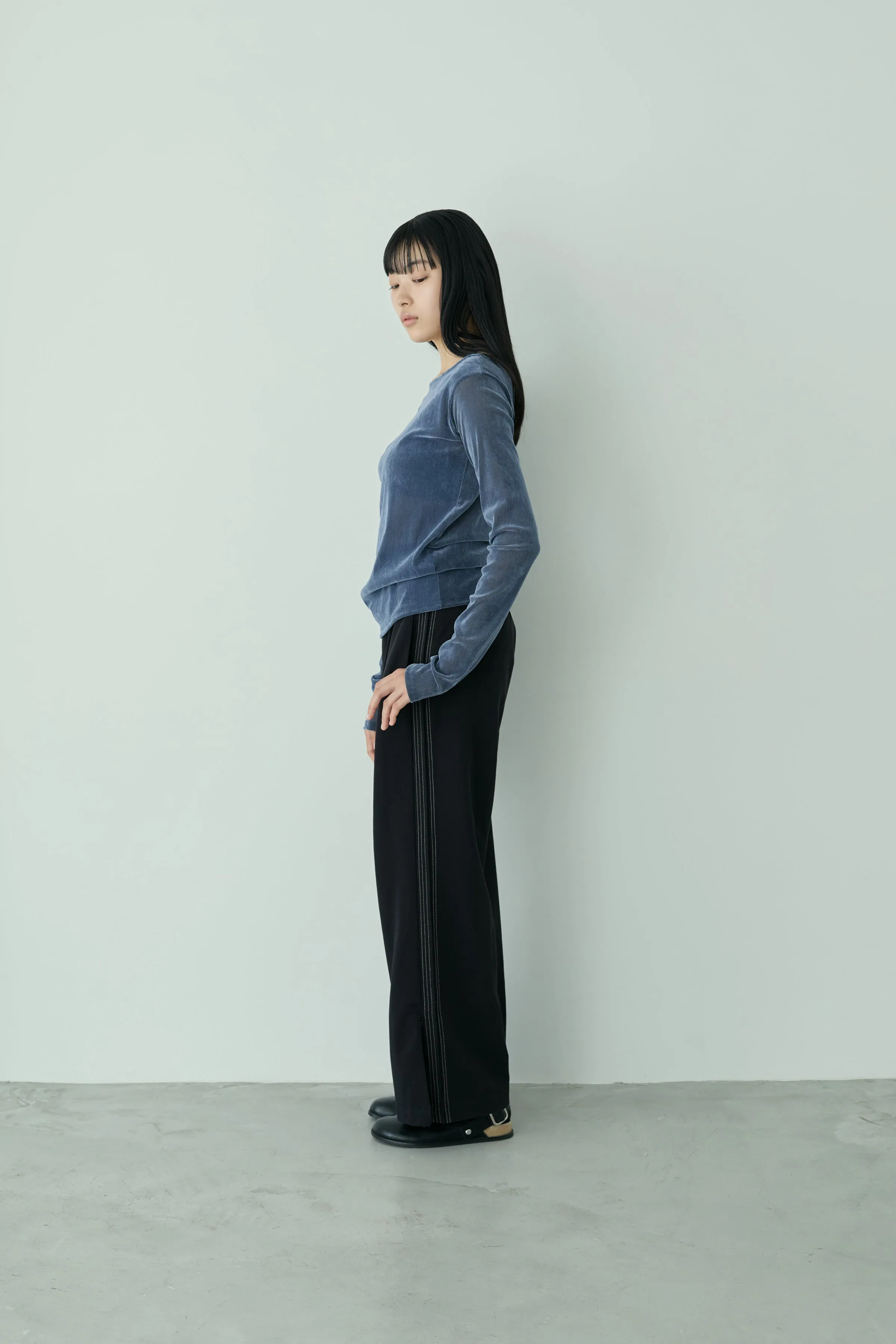 Decolletage flockiy tulle tops