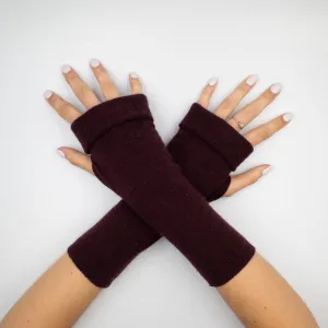 Deep Wine Red Fingerless Gloves