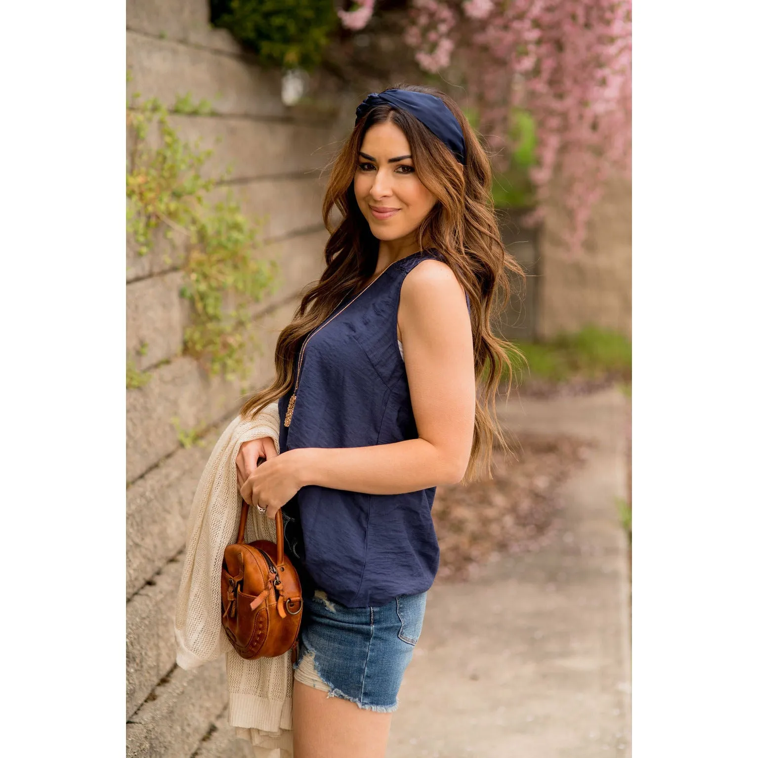 Diamond Cut Out V-Neck Tank