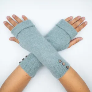 Duck Egg Blue Cashmere Fingerless Gloves