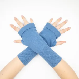 Faded Lapis Blue Fingerless Gloves