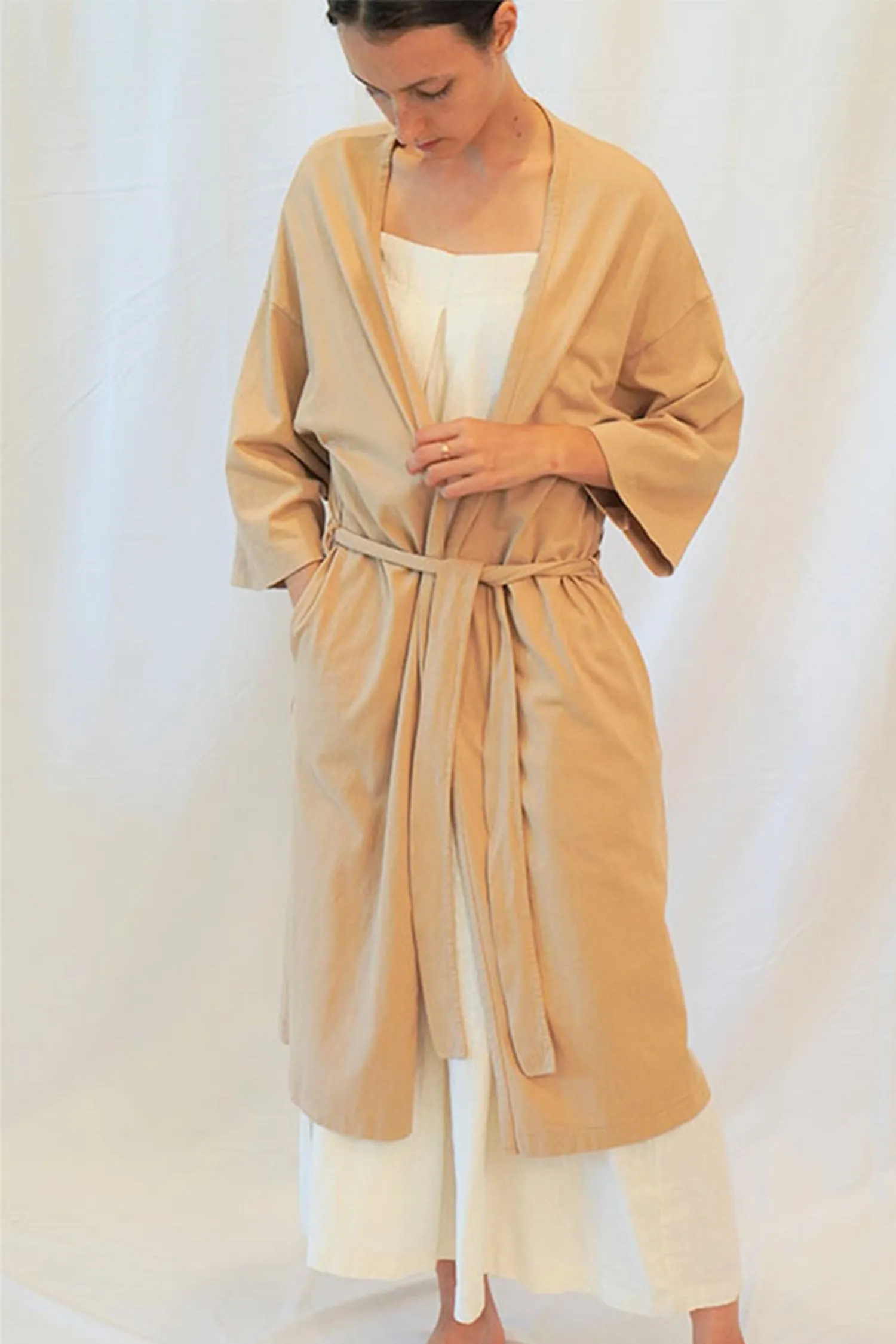 Garment dye cotton Knit Robe