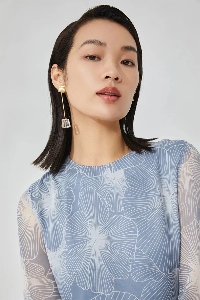 Graceful Silk Floral Dress