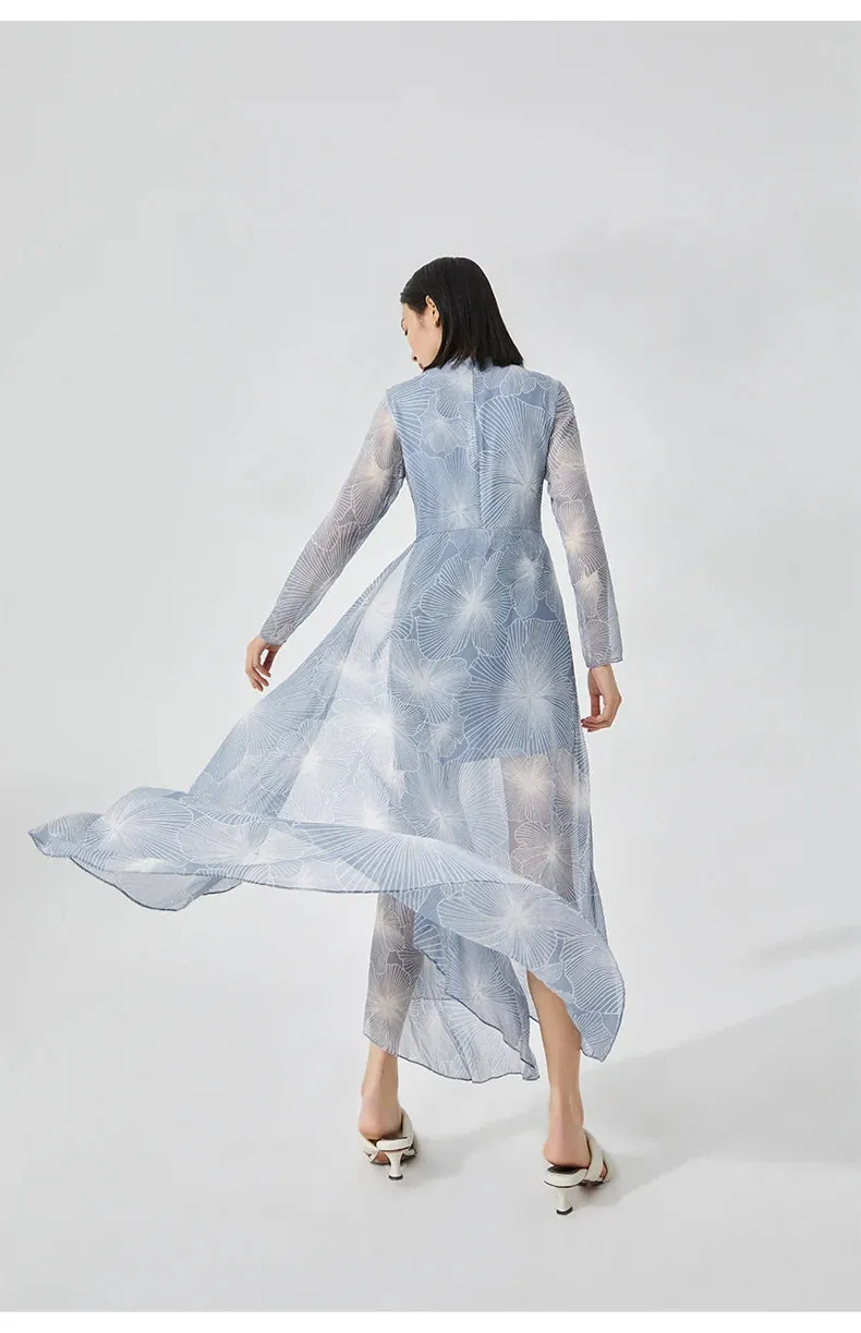 Graceful Silk Floral Dress