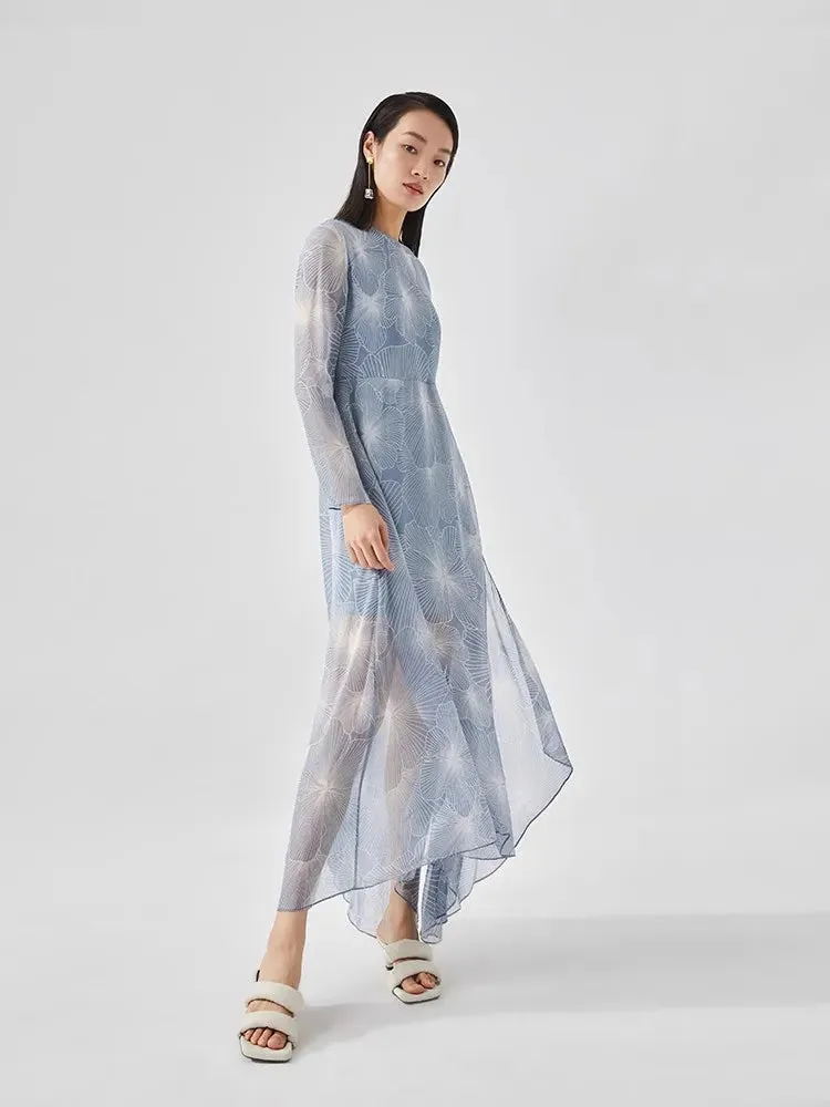 Graceful Silk Floral Dress