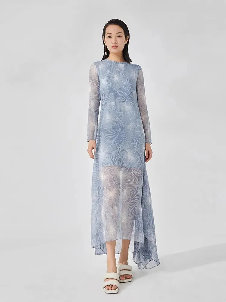 Graceful Silk Floral Dress