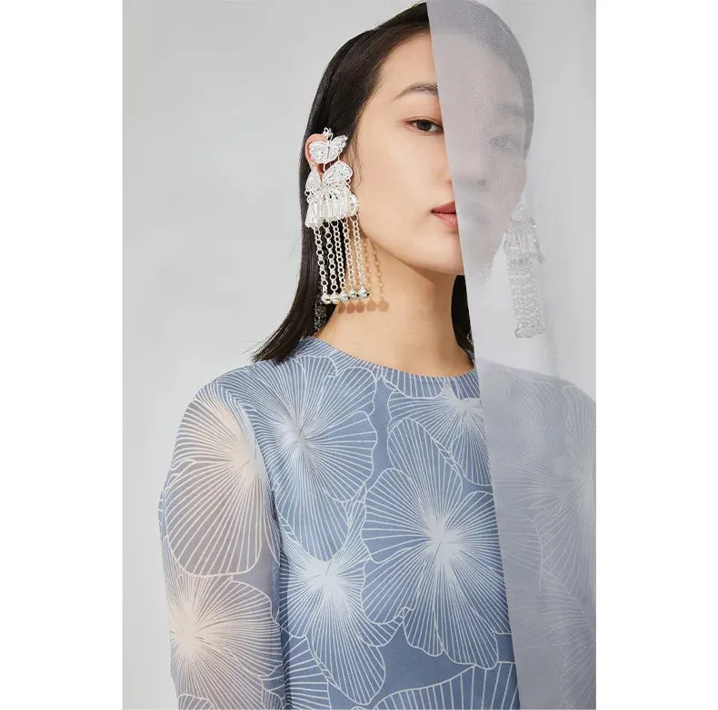 Graceful Silk Floral Dress