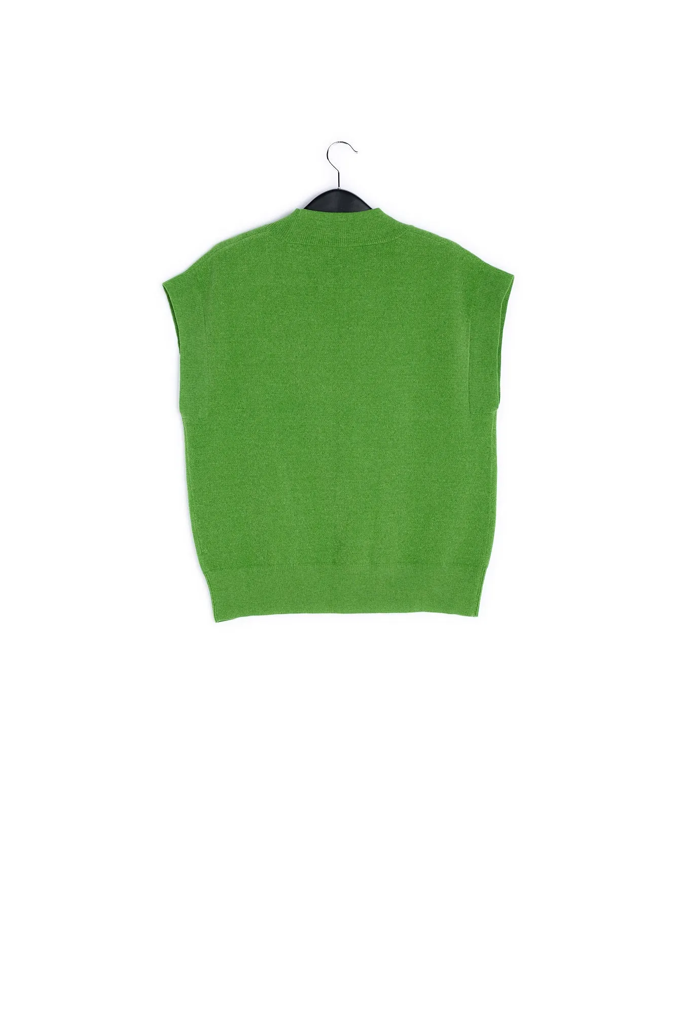 Green sleeveless knitted vest