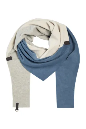 Henriette Steffensen Dusty Blue/Kit/Sand Triangle Scarf