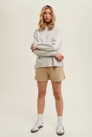 HOODED SWEATER WITH SIDE SLITS