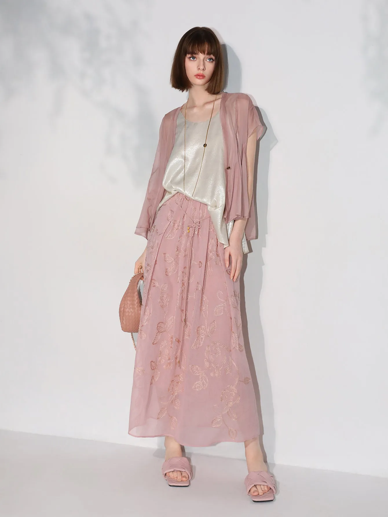 Intricately Embellished Glitter Embroidered Skirt