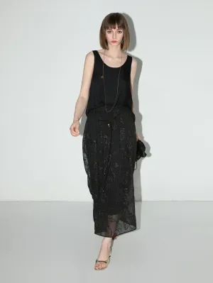 Intricately Embellished Glitter Embroidered Skirt