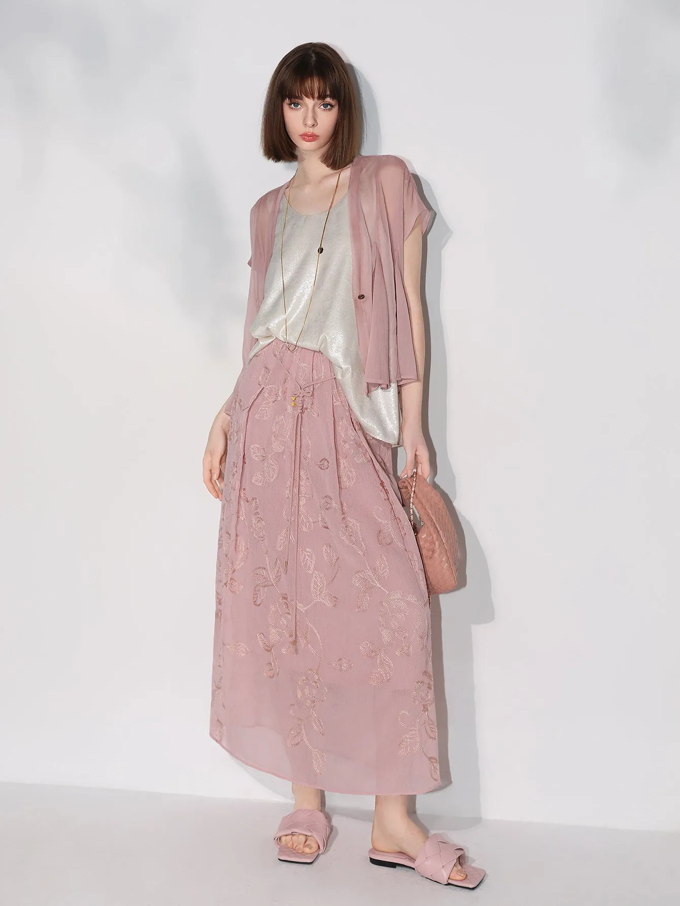 Intricately Embellished Glitter Embroidered Skirt