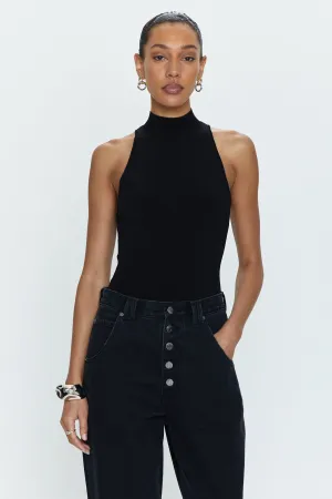 Janessa Mock Neck Bodysuit - Midnight