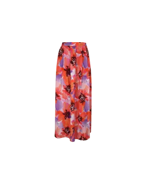 JAQUETTA SILK SKIRT POPPY FLORAL
