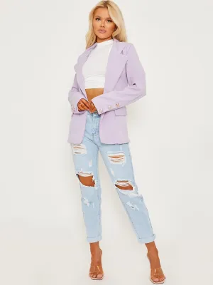 Keith Straight Fit Single Button Blazer In Lilac