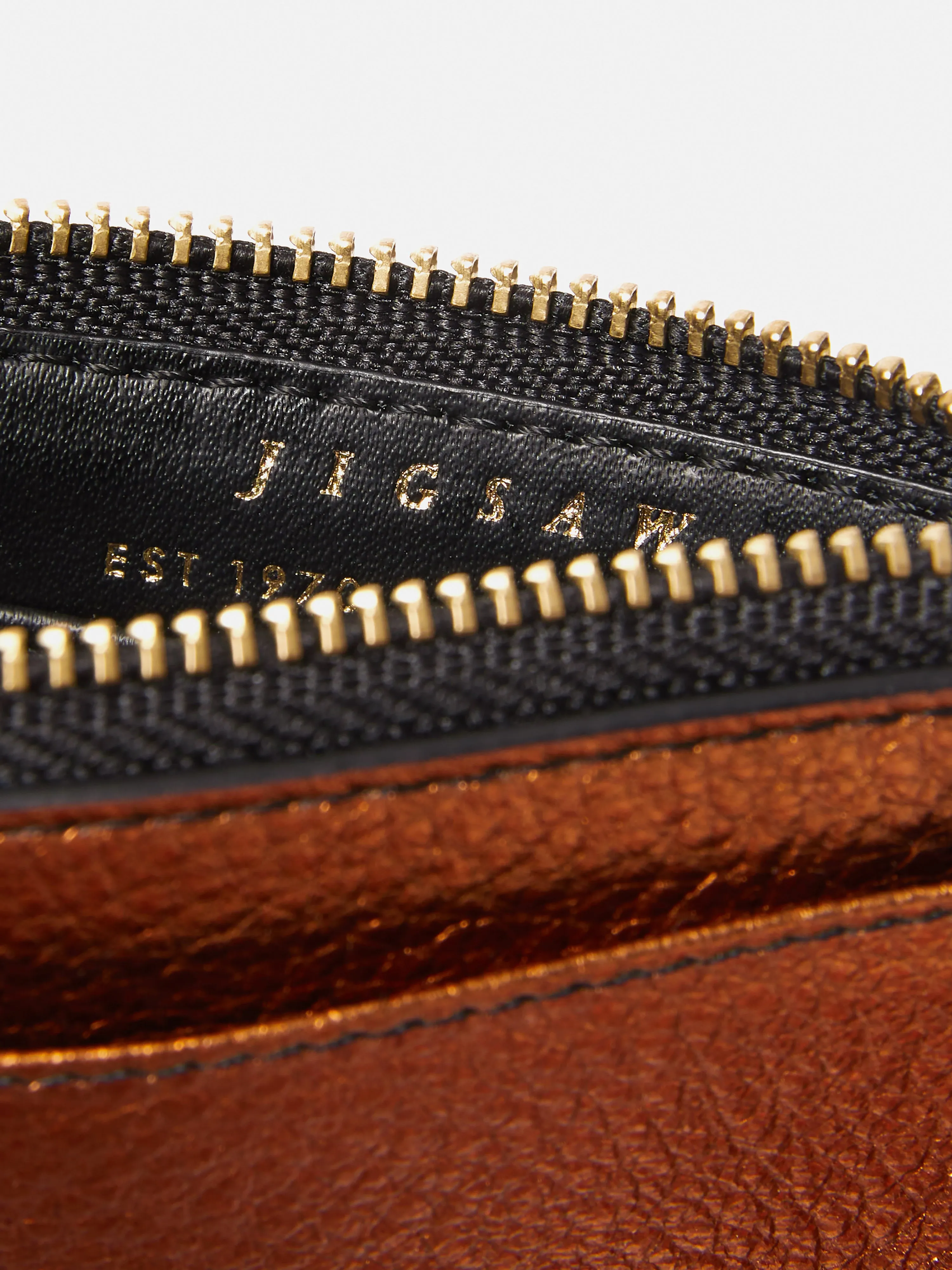 Leather Ziptop Card Holder | Copper
