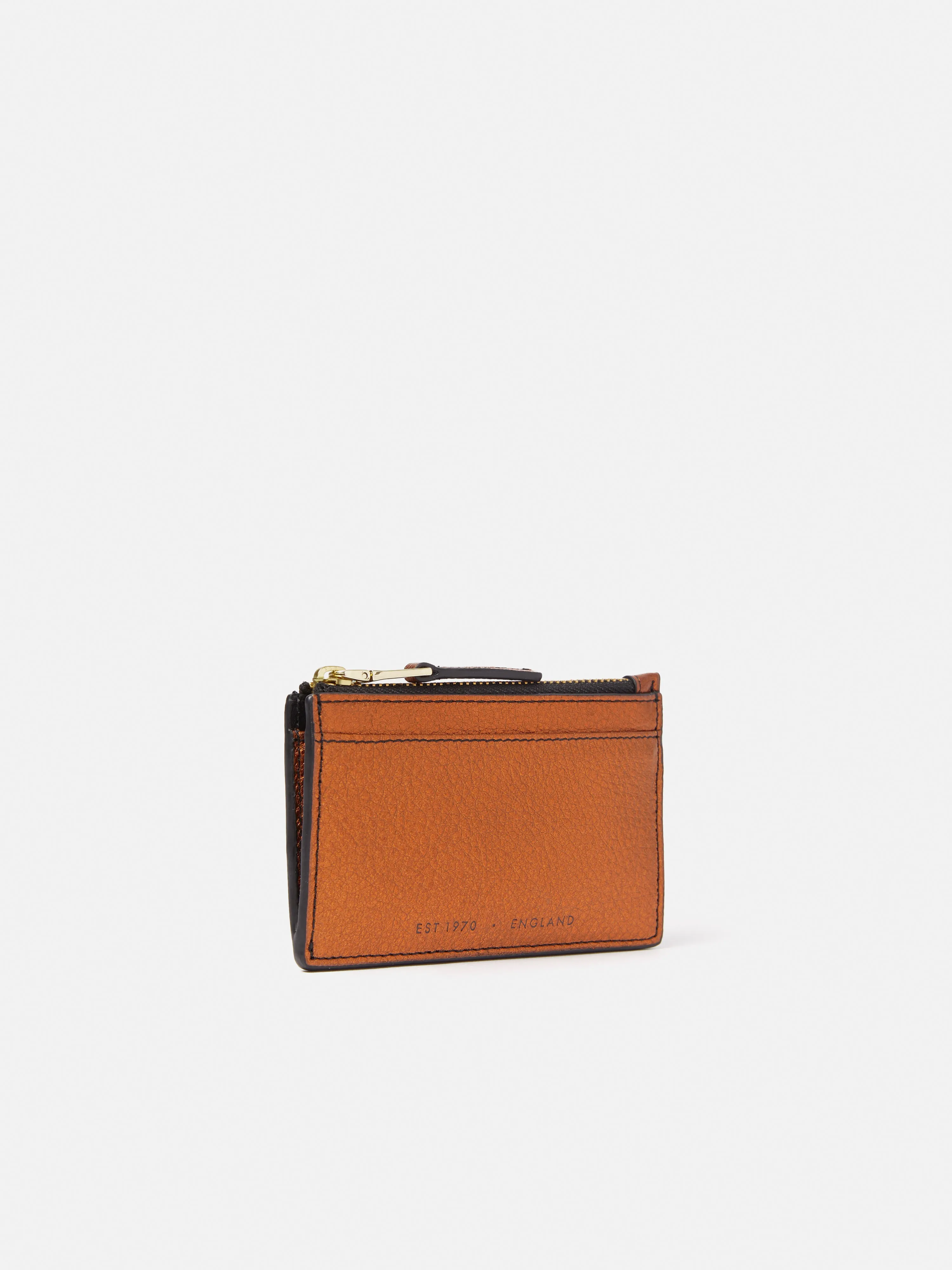 Leather Ziptop Card Holder | Copper