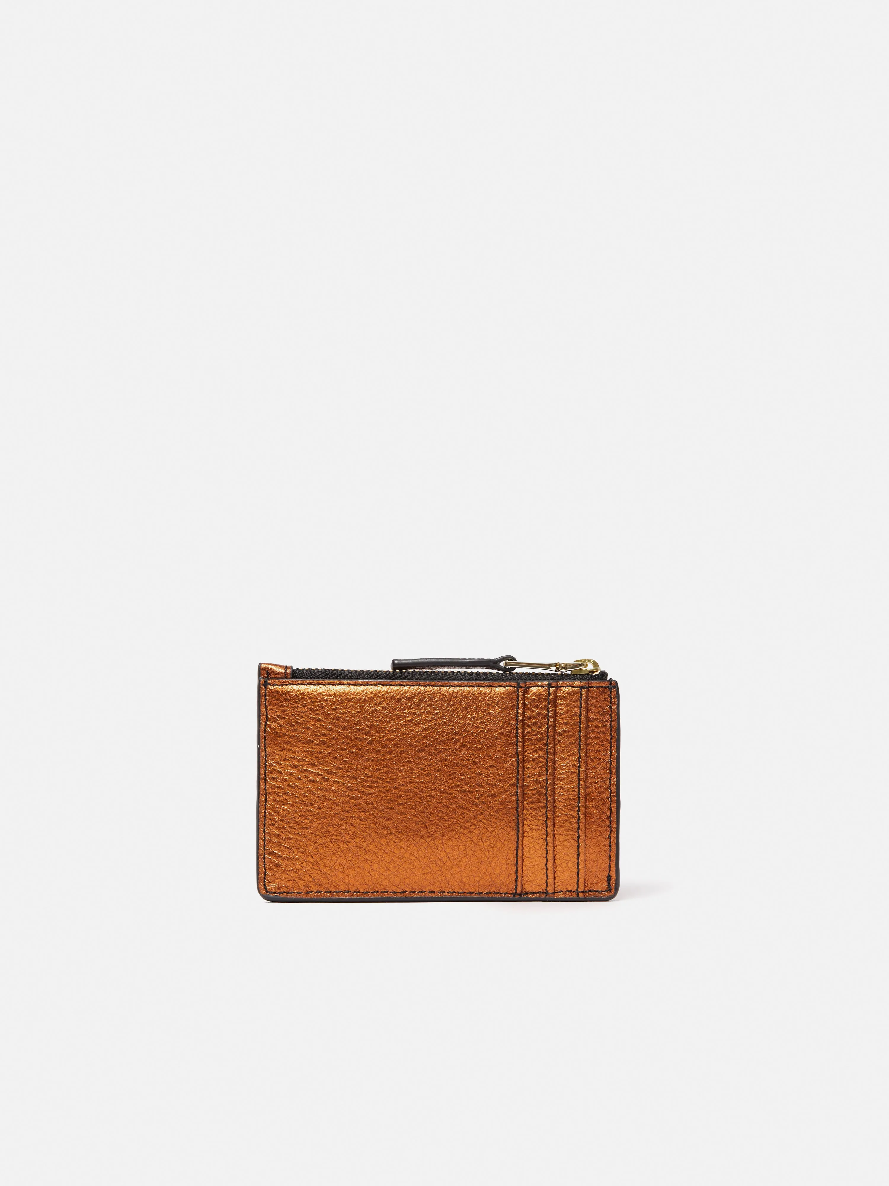 Leather Ziptop Card Holder | Copper